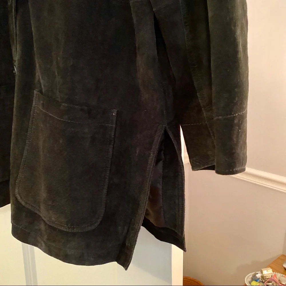 Suede Jacket Car Coat Black Womens Size Large - Picture 4 of 11